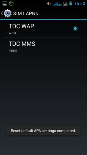 Your phone will reset to default Internet and MMS settings