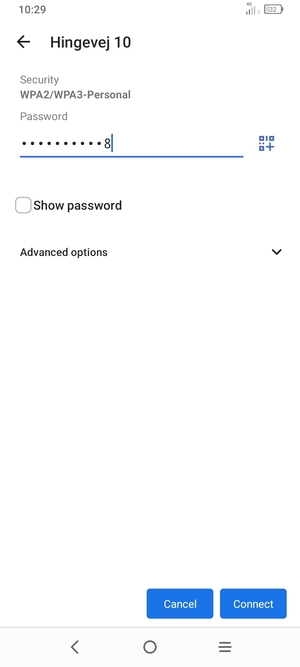Enter the Wi-Fi password and select Connect