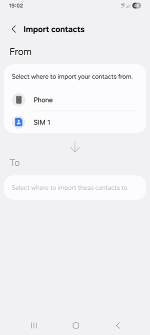Select SIM 1 or SIM 2