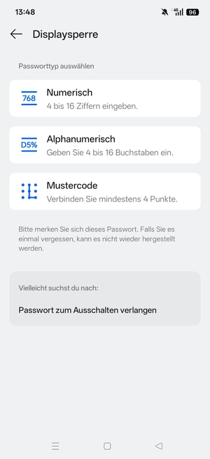 Wählen Sie Mustercode