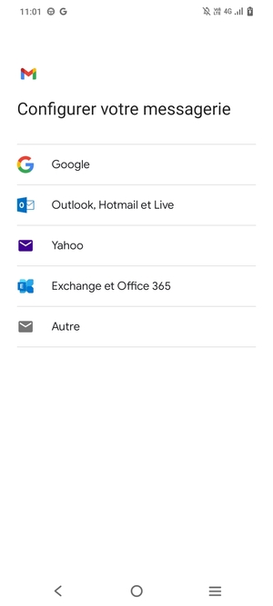 Sélectionnez Outlook, Hotmail et Live