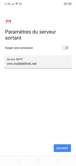 Désactiver le Exiger une connexion et sélectionner SUIVANT
