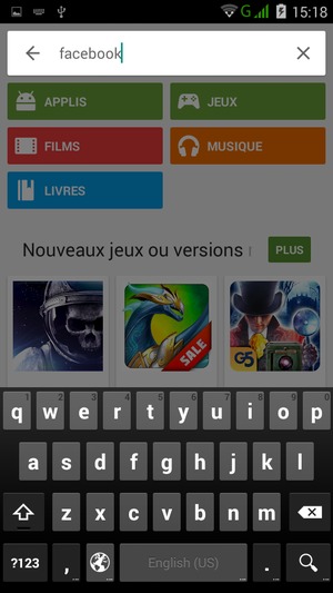 Saisissez le nom de l'appli et sélectionnez Rechercher