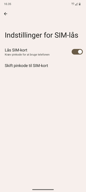 Vælg Skift pinkode til SIM-kort