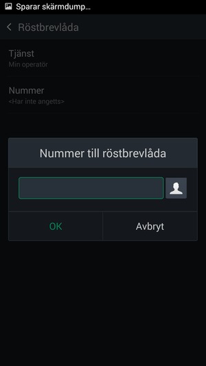 Ange Nummer till röstbrevlåda och välj OK