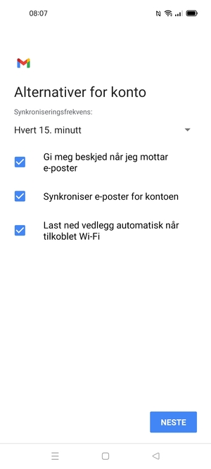 Velg NESTE