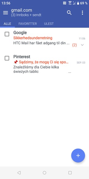 Gmail er klar til bruk