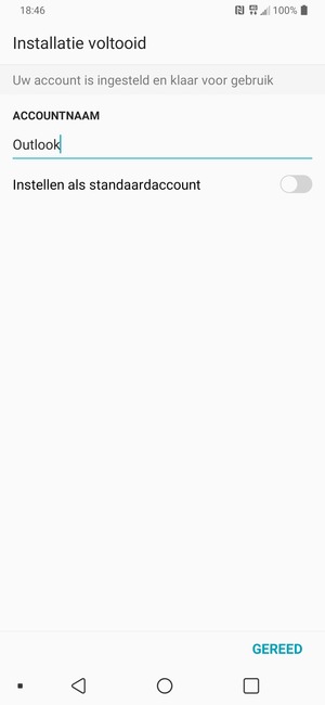 Geef uw account een naam en selecteer GEREED