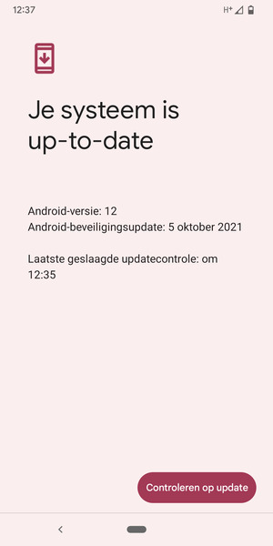 Als uw telefoon up-to-date is, zult u het volgende scherm zien