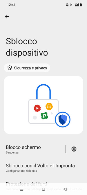 Il tuo telefono è ora protetto dal blocco schermo