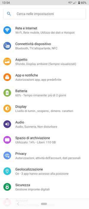 Seleziona Rete e Internet