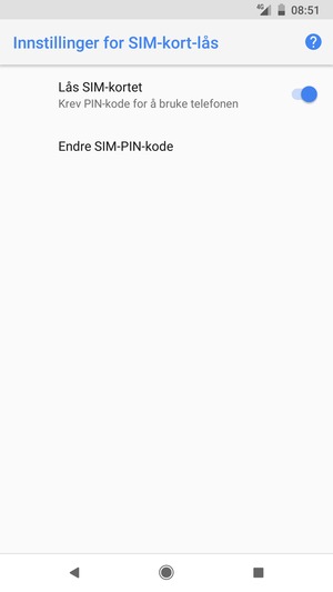 Velg Endre SIM-PIN-kode