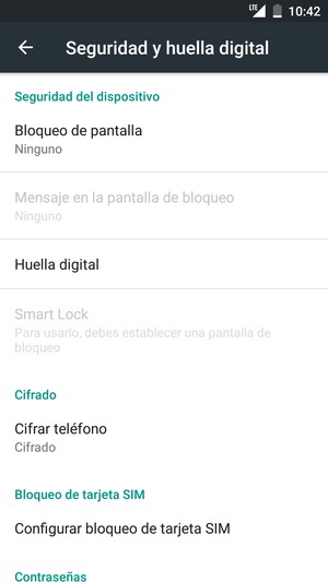 Seleccione Configurar bloqueo de tarjeta SIM
