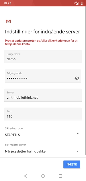 Vælg Sikkerhedstype