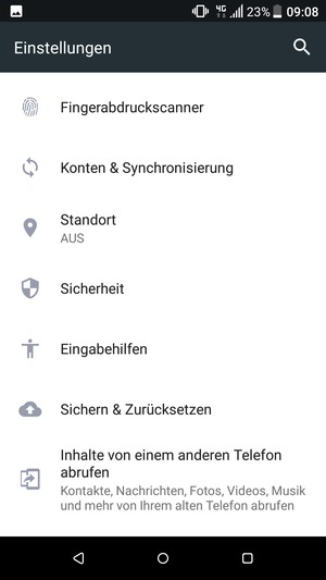 Gehen Sie zurück zum Einstellungen Menü und wählen Sie Konten & Synchronisierung