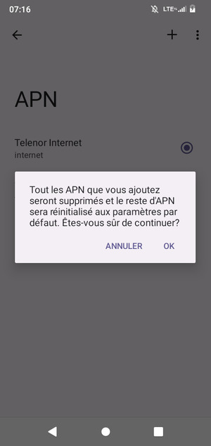 Sélectionnez OK