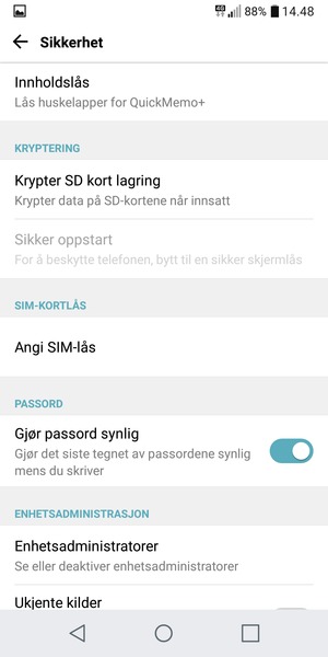 Velg Angi SIM-lås