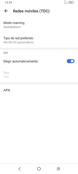 Seleccione Tipo de red preferido