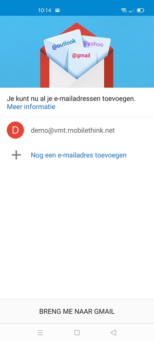 Selecteer BRENG ME NAAR GMAIL