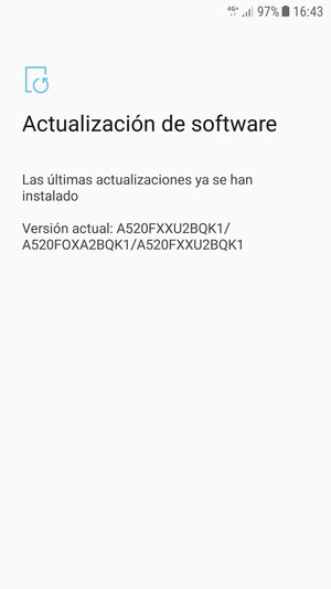 Si su teléfono está actualizado, verá la siguiente pantalla
