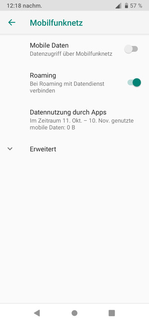 Schalten Sie Roaming an oder aus