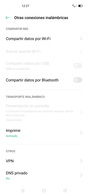 Seleccione Compartir datos por Wi-Fi