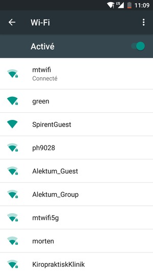 Vous êtes maintenant connecté au réseau Wi-Fi