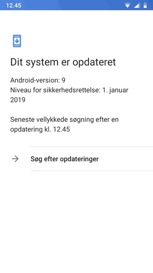 Hvis din telefon er opdateret, vil du se følgende skærmbillede