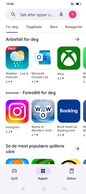 Velg søkefelt