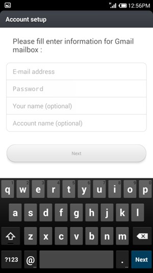 Enter your Gmail or Hotmail address and Password