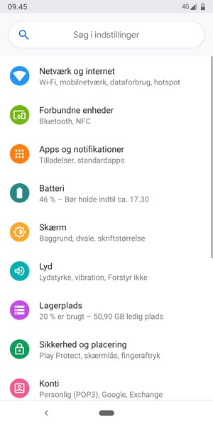 Vælg Netværk og internet