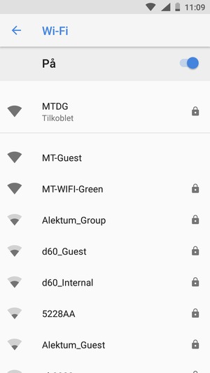 Du er nå koblet til Wi-Fi-nettverket