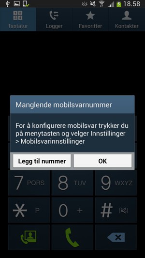 Hvis personsvar ikke er innstilt, velg Legg til nummer