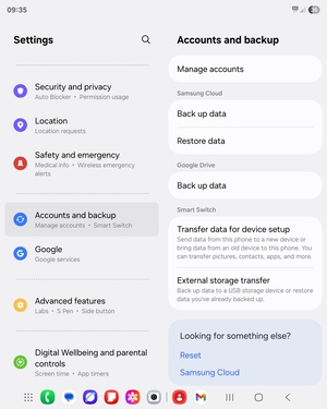 Select Manage accounts