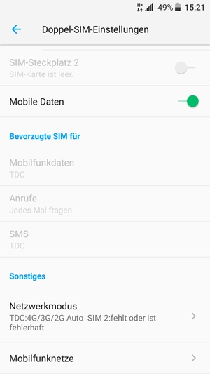 Scrollen Sie und wählen Sie Mobilfunknetze
