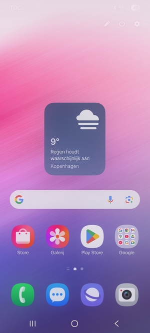 Schuif naar beneden in het bovenste menu