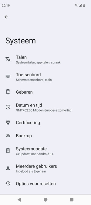 Selecteer Systeemupdate