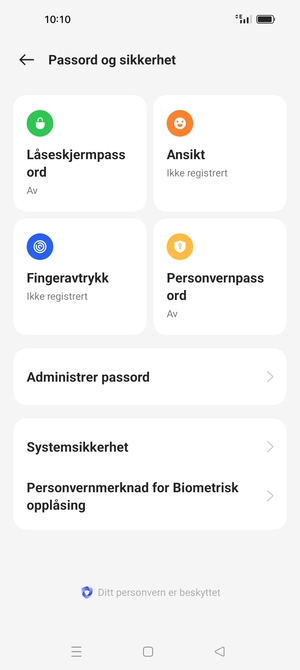 Velg Systemsikkerhet