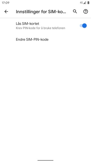 Velg Endre SIM-PIN-kode