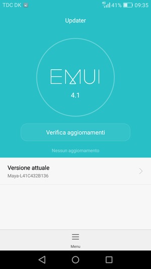 Se il tuo telefono è aggiornato, vedrai la seguente schermata