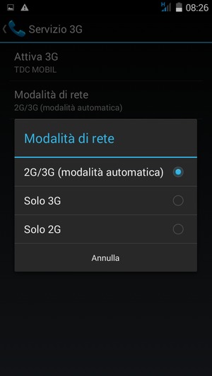 Seleziona l'opzione preferita