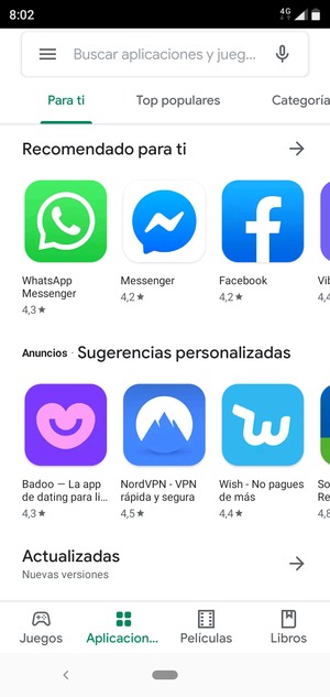 Seleccione la barra de Búsqueda