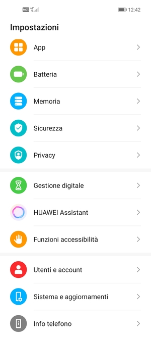 Scorri e seleziona Sistema e aggiornamenti