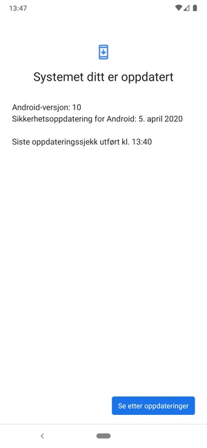 Velg Se etter oppdateringer