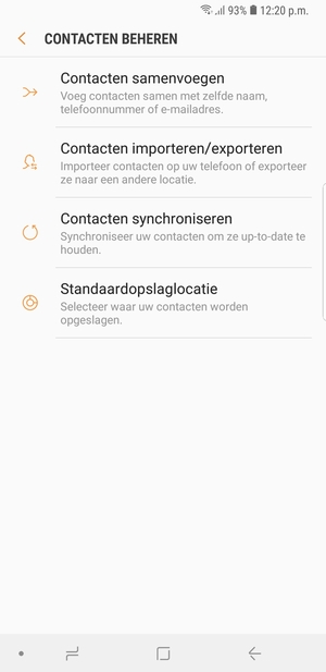 Selecteer Contacten importeren/exporteren