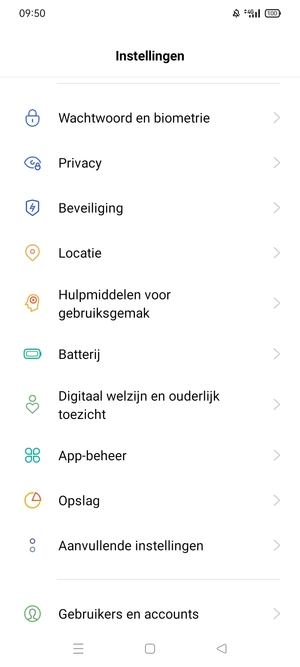 Om de pin voor de simkaart te wijzigen, keert u terug naar het menu Instellingen en selecteert u Beveiliging