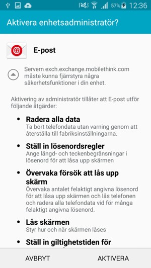 Välj AKTIVERA