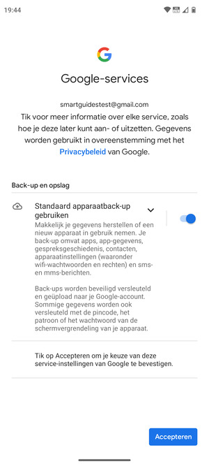 Selecteer Accepteren