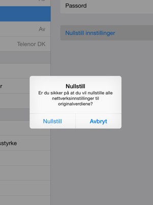 Velg Nulstill