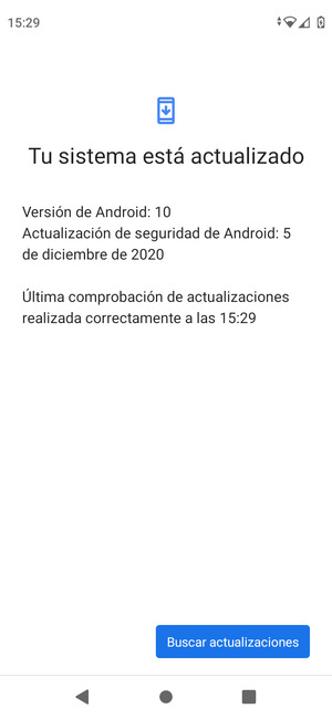 Si su teléfono está actualizado, verá la siguiente pantalla